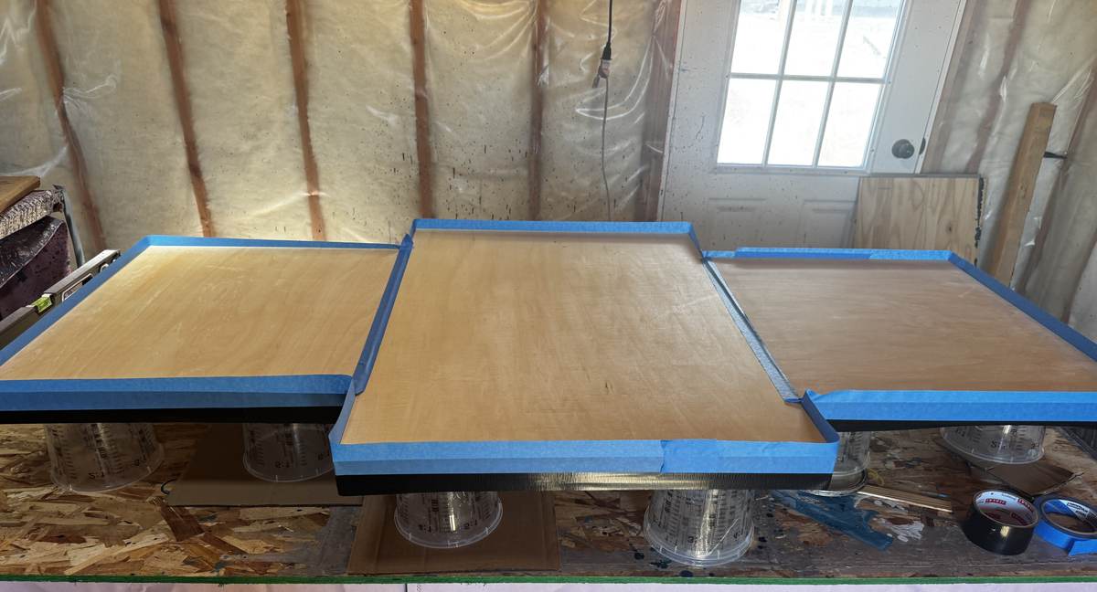 Panels prepared and masked